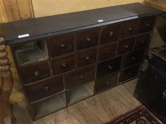 Mahogany chemist drawers